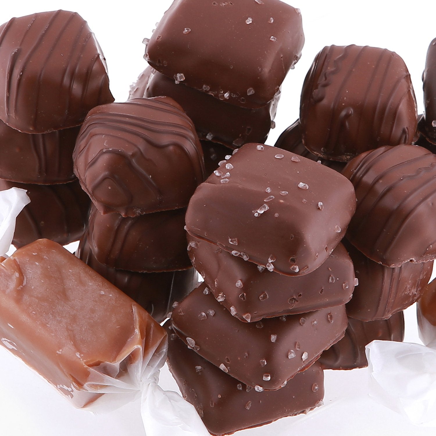 plain caramels, sea salt caramels, wrapped butter caramel