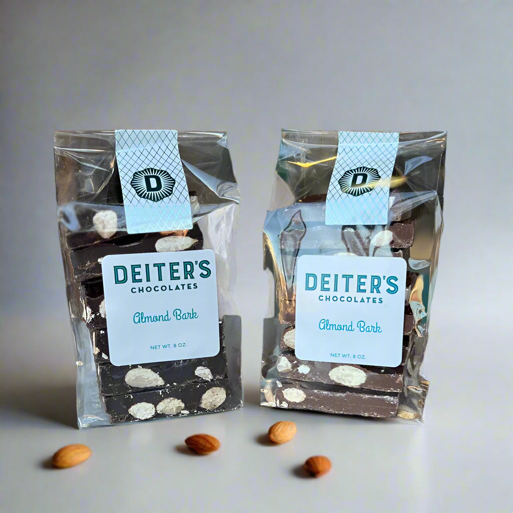 2 cellophane bags of almond bark