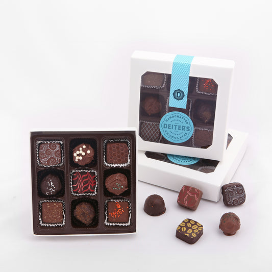 9-piece box of mixed truffles