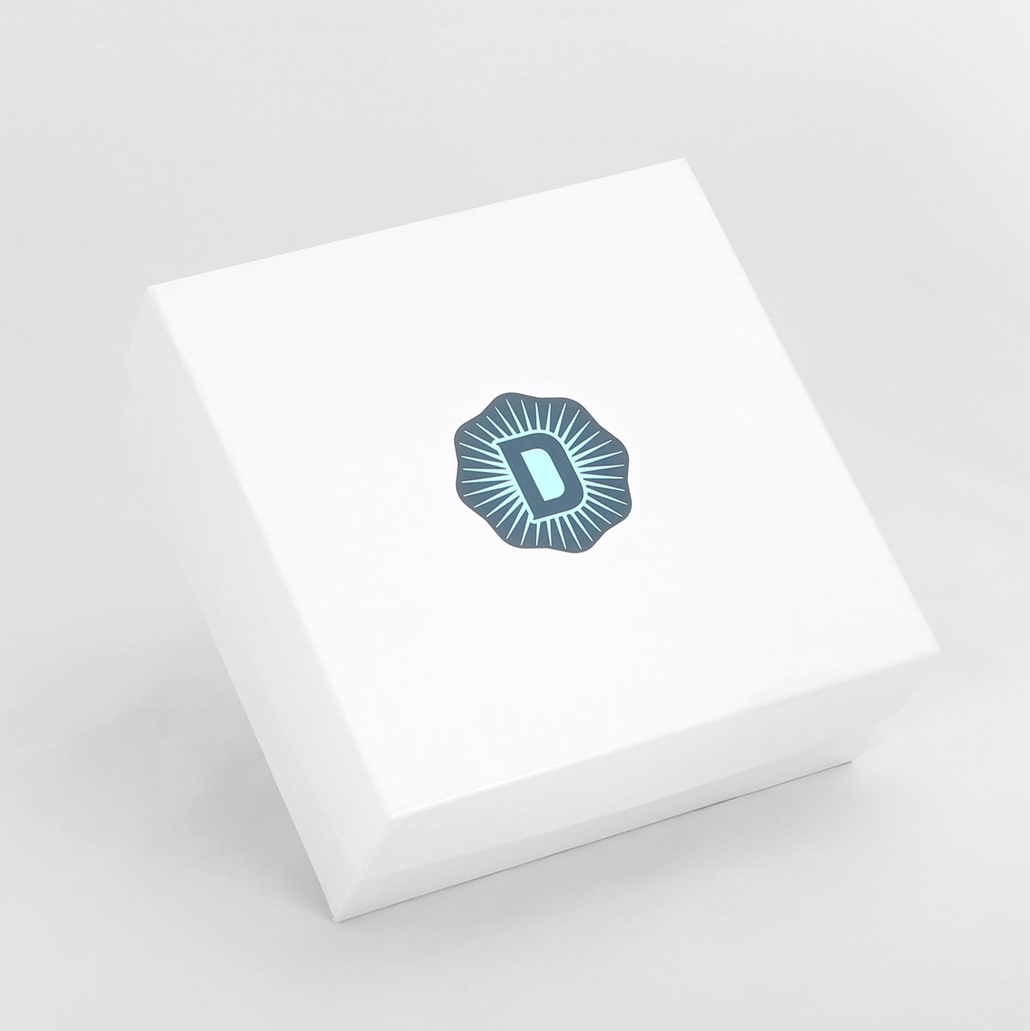 White gift box with Deiter's Chocolates logo on the lid